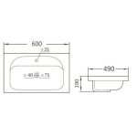 Porcelán mosdókagyló – ICC 6049-1 - Image 2