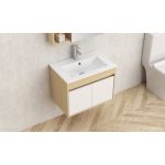 Falra szerelhető fürdőszobabútor ICP 6045‑085 + 8860NEW porcelán mosdó - Image 2