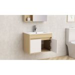 Falra szerelhető fürdőszobabútor ICP 6045‑085 + 8860NEW porcelán mosdó - Image 3