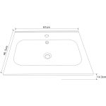 ICC 6061-2 gyantamosdó – 61 cm, fényes fehér, szekrényre szerelhető - Image 2