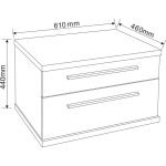 Modern, kétfiókos fürdőszobai szekrény – ICP 6144-2, falra szerelhető kivitel - Image 2