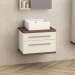 Modern, kétfiókos fürdőszobai szekrény – ICP 6144-2, falra szerelhető kivitel