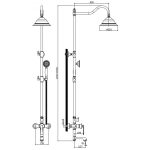 ICT 6181G – állítható aranyszínű esőztető zuhanyrendszer kifolyós csapteleppel - Image 4