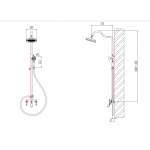 6192C „AMELI” – Állítható esőztetős zuhanyrendszer kifolyós csapteleppel - Image 2