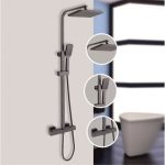 ICT 6222B CLEMENCE termosztatikus zuhanyszett – matt fekete kivitel - Image 2