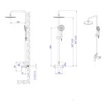 ICT 6237GG Zuhanyrendszer – Gun Grey kivitelben, esőztető fejjel és kézizuhannyal - Image 3