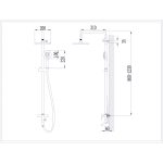 Zuhanyrendszer ICT 6326 AVA – teleszkópos zuhanyszett felső és kézizuhannyal, sárgaréz csapteleppel - Image 3