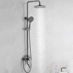 ICT 6328GG zuhanyrendszer – Gun Grey esőztető szett csapteleppel - Image 2