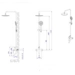 ICT 6328GG zuhanyrendszer – Gun Grey esőztető szett csapteleppel - Image 3