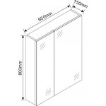 Tükrös fürdőszobaszekrény ICMC 6515-80 – Kétszárnyú, 80 cm magas - Image 4