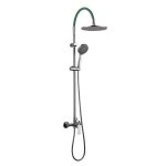 ALISADO LIGHT GREEN zuhanyrendszer króm testtel, világoszöld szilikon csővel