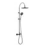 ALISADO WHITE zuhanyrendszer króm testtel, fehér szilikon csővel