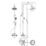 Zuhanyrendszer CT 6851 RETRO – krómozott esőztető rendszer klasszikus stílusban - Image 3