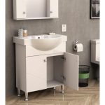 Modern álló fürdőszobai szekrény beépített porcelán mosdóval – ICP 7044 - Image 2