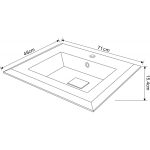 ICC 7146 Fényes fehér műgyanta mosdókagyló – 71 cm - Image 2