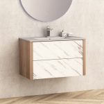 Fürdőszobai szekrény BG 8050 + ICC 8066G matt szürke porcelán mosdóval