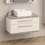 Falra szerelhető, kétfiókos fürdőszobai szekrény – ICP 8144-1, PS047 színben