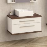 Falra szerelhető fürdőszobai szekrény – ICP 8144-2, 2 fiókos, PS011 fa hatású kivitel