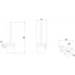 ICA 8394 – Fali WC-kefe matt üvegtartóval, bronz kivitelben - Image 3