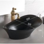 Washbasin ICB 877B – Matt fekete porcelán mosdókagyló pulttetőre - Image 2