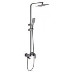 ICT 8866GG zuhanyrendszer – Gun Grey szögletes kivitel, SS304 rozsdamentes acéllal