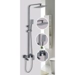 ICT 8866GG zuhanyrendszer – Gun Grey szögletes kivitel, SS304 rozsdamentes acéllal - Image 2