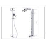 ICT 8866GG zuhanyrendszer – Gun Grey szögletes kivitel, SS304 rozsdamentes acéllal - Image 3