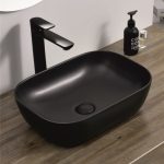 Washbasin ICB 887BLACK – Matt fekete pulttetőre helyezhető porcelán mosdókagyló