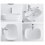 Washbasin ICB 887W – Fényes fehér porcelán mosdókagyló pulttetőre - Image 4