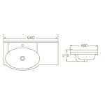 Porcelán mosdókagyló – ICC 9040 - Image 2