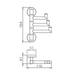 ICA 9053-3 – Tripla törölközőtartó, mozgatható karokkal - Image 2