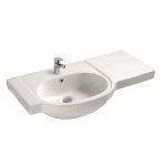 ICC 9349 / 9023 porcelán mosdókagyló – 93 × 49 cm, fényes fehér, szekrényre szerelhető