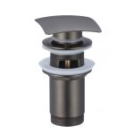 Siphon ICD F706GG – Négyzet alakú, túlfolyós, gun grey színű réz pop-up leeresztőszelep