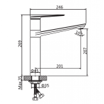 ERIN ICF 1180596 – Magasított mosdócsaptelep, króm - Image 3