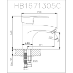 QUADRAT ICF 1671305 – Egymenetes mosdócsaptelep bidé zuhany szettel - Image 3