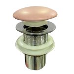 Siphon IC CC76WO PINK – Matt rózsaszín porcelán fedeles leeresztőszelep túlfolyó nélkül