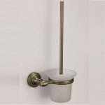 ICA 8394 – Fali WC-kefe matt üvegtartóval, bronz kivitelben
